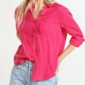 NWOT Rails 100% Organic Cotton Pink Shirt